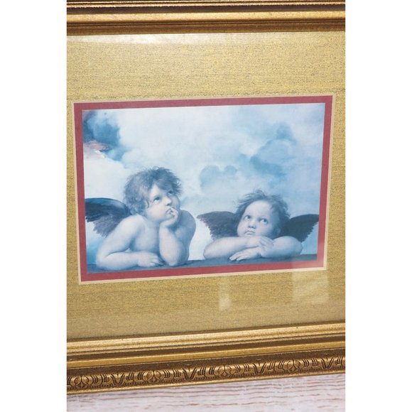 The Two Cherubs By Raphael Framed Art Print From Sistine Madonna 12.5"x10.5" - Picture 6 of 8